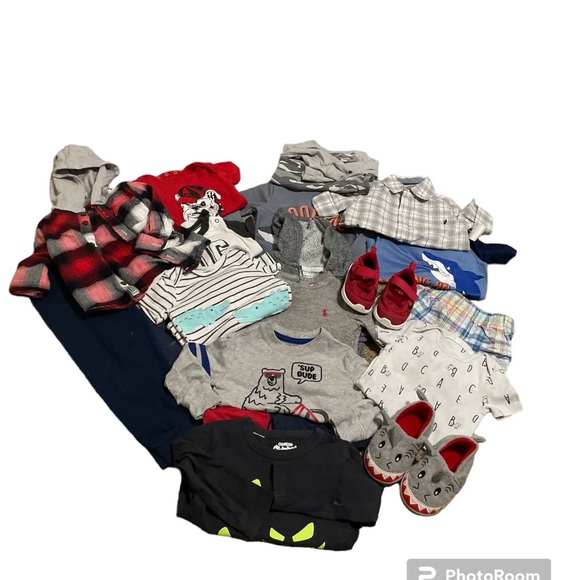 Other - Kids 12M bundle includes tshirts, shorts, long sleeve,Nike sneakers and hoodie